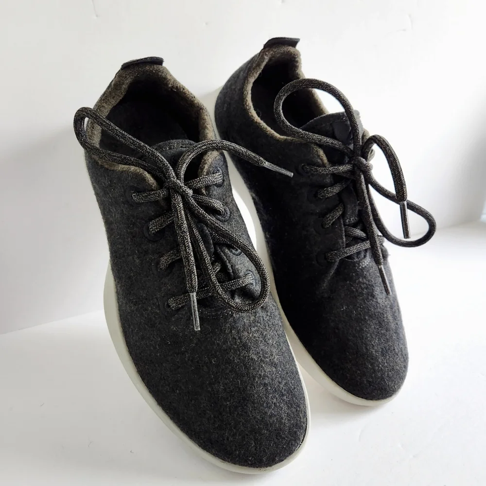 Allbirds Lace-Up Merino Wool Runners In Dark Gray, Mens Size 9